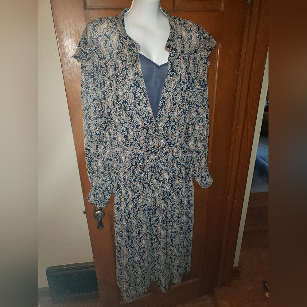 EUC Banana Republic Paisley Dress XXL TALL